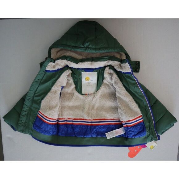 Boden B1965 Toddler Sz 2-3Y Moss Green Waterproof Hooded Puffer Jacket - Picture 10 of 10